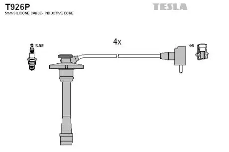 T926P Комплект кабелей зажигания TESLA подбор по vin на Brocar