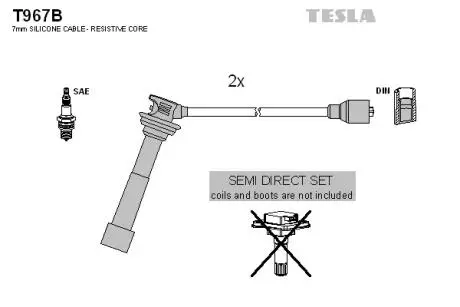 T967B Комплект кабелів запалювання TESLA підбір по vin на Brocar