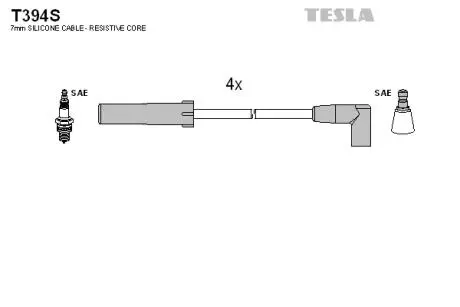 T394S Комплект кабелів запалювання TESLA підбір по vin на Brocar