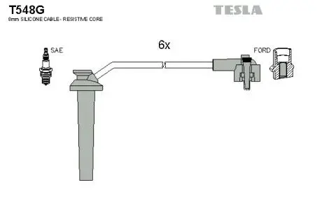 T548G Комплект кабелів запалювання TESLA підбір по vin на Brocar