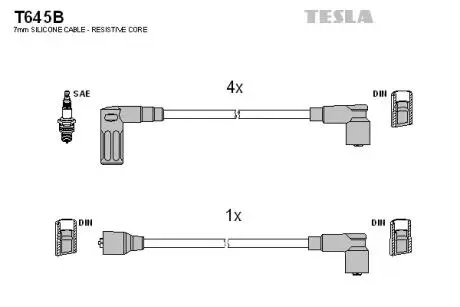 T645B Комплект кабелів запалювання TESLA підбір по vin на Brocar