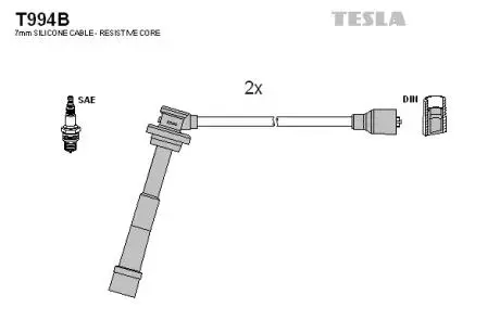 T994B Комплект кабелів запалювання TESLA підбір по vin на Brocar