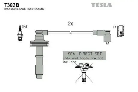 T382B Комплект кабелів високовольтних TESLA підбір по vin на Brocar