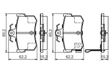 0986424568 Комплект тормозных колодок, дисковый тормоз BOSCH подбор по vin на Brocar