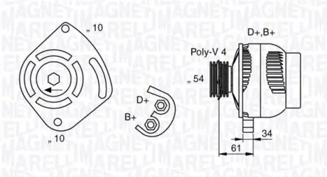 063377030010 Генератор MAGNETI MARELLI підбір по vin на Brocar