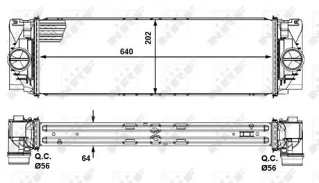 30505 Радіатор інтеркулера MB Sprinter 2.2CDI OM651 09-/ VW Crafter 2.0TDI 10- NRF підбір по vin на Brocar