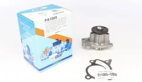 PA1065 Помпа воды Renault Clio/Scenic/Megane/Kangoo/Nissan Qashqai/Juke 0.9-1.2-1.4TCe/1.6 09- (B/B)(8 лоп) GRAF подбор по vin на Brocar