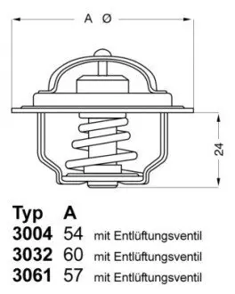 303280 Термостат 80°С Skoda Felicia 1.3 95- WAHLER підбір по vin на Brocar