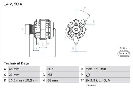 0986049211 Генератор BOSCH підбір по vin на Brocar