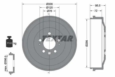 94043900 Гальмівний барабан TEXTAR подбор по vin на Brocar