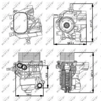 31356 Корпус фільтру масляного VW Golf/Caddy/Crafter 2.0TDI 15-/Audi A3/Q2 1.6/2.0 TDI 15- (з радіатором) NRF підбір по vin на Brocar
