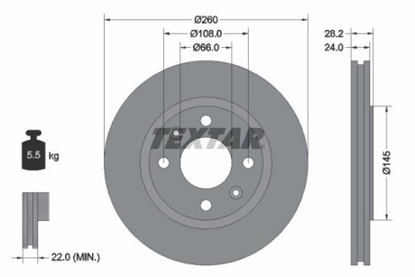 92078603 Тормозной диск TEXTAR подбор по vin на Brocar