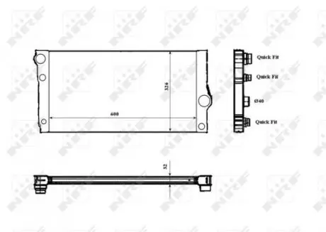 53817 Радиатор охлаждения BMW 5 (F10) 10-16 (N55) NRF подбор по vin на Brocar