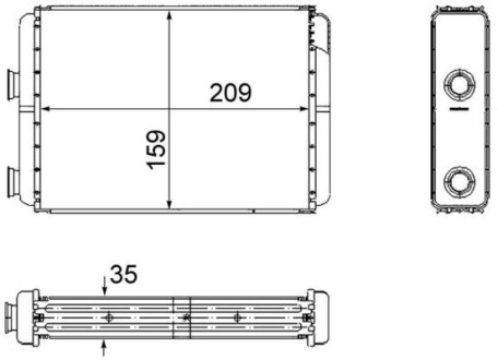 AH60000S Радиатор печки Fiat Doblo 01- MAHLE / KNECHT підбір по vin на Brocar