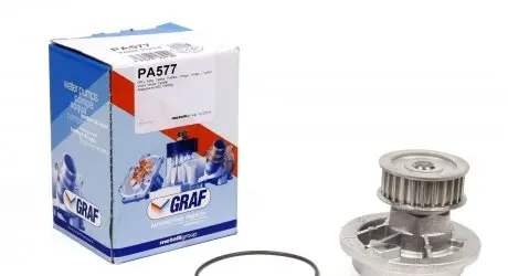 PA577 Помпа води Opel Astra F/Omega A/B/Vectra A/B 1.6/1.8i/2.0i 88-02 (25z) (B/B) (8лоп) GRAF підбір по vin на Brocar