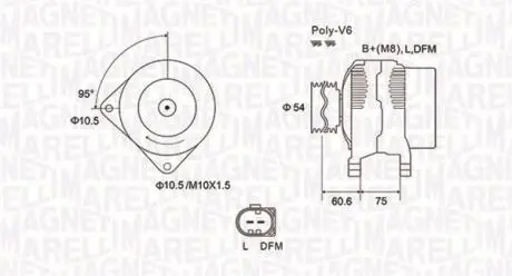 063731757010 Генератор MAGNETI MARELLI підбір по vin на Brocar