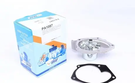 PA1087 Помпа води Renault Trafic/Megane/Laguna/Opel Vivaro/Mitsubishi/Volvo 1.9dCi/2.0 00- (10 лоп)(B/B HD) GRAF підбір по vin на Brocar