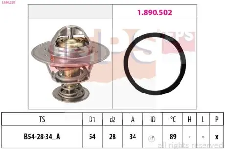 1880220 Термостат (Made in Italy!) 440,Saab EPS підбір по vin на Brocar