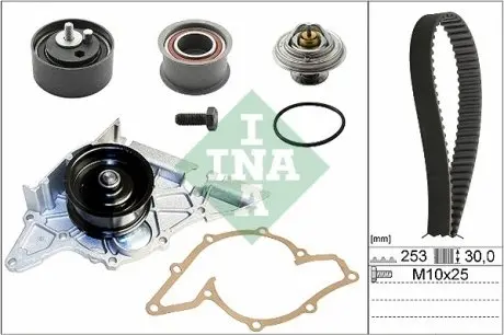530017831 Комплект ГРМ з водяним насосом INA підбір по vin на Brocar