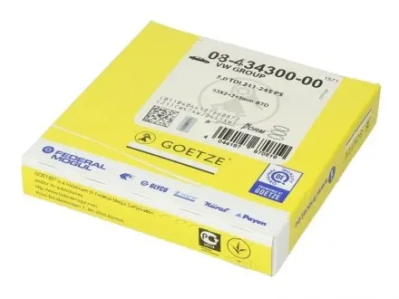 0843430000 Кільця поршневі Audi A4/A6/A8, VW Touareg/Phaeton 2.7/3.0 TDI 03-11 GOETZE підбір по vin на Brocar