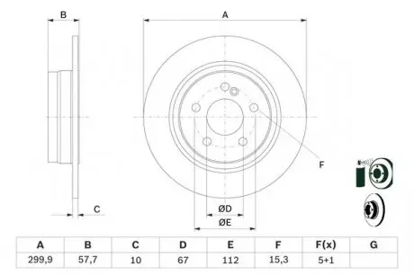0986479410 Тормозной диск BOSCH підбір по vin на Brocar