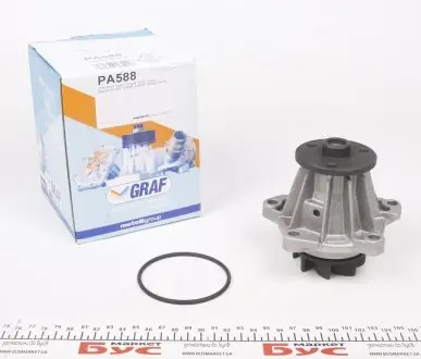 PA588 Помпа воды Ford Escort VI/VII/Scorpio I/II/Sierra II 2.0i/2.0 16V/RS2000 87-06 (R/B) (8 лоп.) GRAF подбор по vin на Brocar
