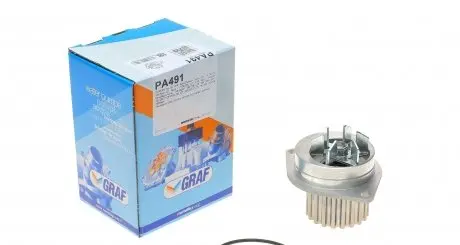 PA491 Помпа води Citroen Xsara 1.5D/1.6 97-/Peugeot 106/205/206/306/405 1.5D/1.4/1.6 91-02 (20z) GRAF підбір по vin на Brocar