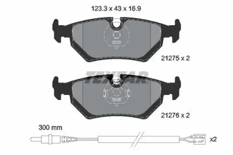 2127501 Комплект тормозных колодок, дисковый тормоз TEXTAR підбір по vin на Brocar