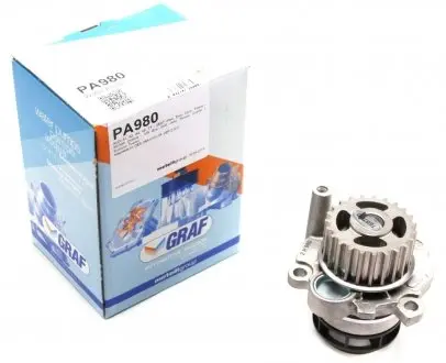 PA980 Помпа води Audi A3/A4/A6 2.0TFSI 04-13/Skoda Octavia 2.0RS 05-13/VW Golf 2.0R 07- (23z) (R/B) (8лоп) GRAF підбір по vin на Brocar