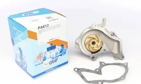 PA612 Помпа воды Ford Fiesta IV/V/Focus/Fusion 1.25/1.4/1.6 95-/Mazda 2 03-05/Volvo 05-07 (R/B) (6 лоп) GRAF подбор по vin на Brocar