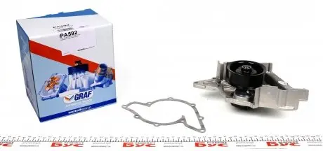 PA592 Помпа води Audi 100/80 2.6/quattro 90-94/A6/A8 2.6/2.8/quattro 94-97 (B/B) (5 лоп.) (h шківа=26.4mm) GRAF підбір по vin на Brocar