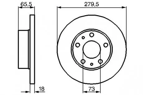 0986478843 Диск тормозной перед. CITROEN Jumper 94-02 FIAT PEUGEOT (279,5*18) BOSCH подбор по vin на Brocar