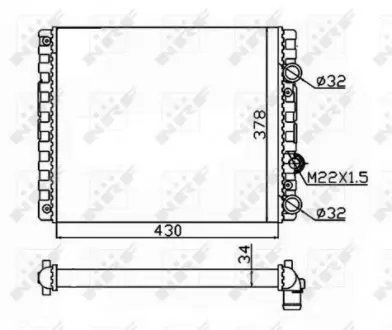 509519 Радіатор охолодження VW Lupo/Polo 1.0-1.9 94-01/Seat Arosa 1.0-1.7 97-04 NRF підбір по vin на Brocar