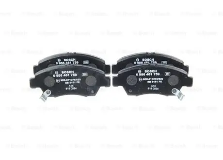0986461759 Гальмівні колодки дискові BOSCH підбір по vin на Brocar