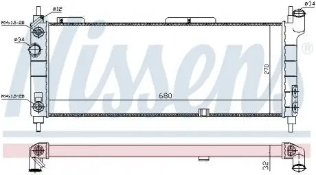 632921 Радиатор (выр-во Nissens) NISSENS подбор по vin на Brocar