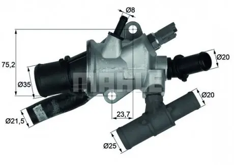 TI16688 Корпус термостата MAHLE / KNECHT підбір по vin на Brocar