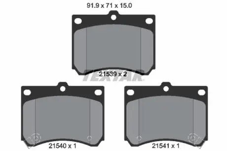 2153901 Комплект тормозных колодок, дисковый тормоз TEXTAR подбор по vin на Brocar