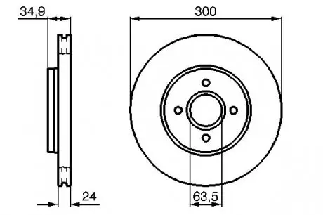 0986479048 Тормозной диск BOSCH підбір по vin на Brocar