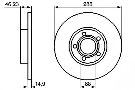 0986478545 Гальмівний перед. AUDI 100/A4/A6 (288 * 15) (кр.2) BOSCH підбір по vin на Brocar