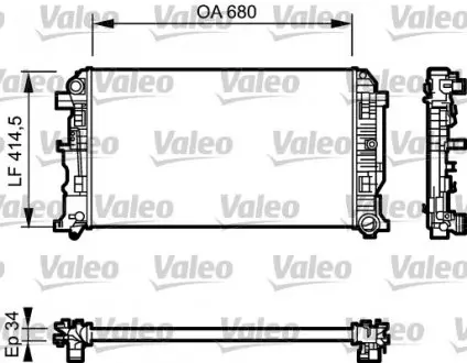 734928 Радиатор, охлаждение двигателя VALEO підбір по vin на Brocar