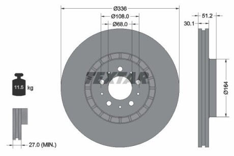 92126703 Гальмівний диск 92126703 TEXTAR TEXTAR підбір по vin на Brocar