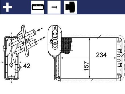 AH164000S Радіатор пічки VW Sharan/Seat Alhambra/Ford Galaxy 1.9TDI/2.0-2.8i 95-10 MAHLE / KNECHT підбір по vin на Brocar