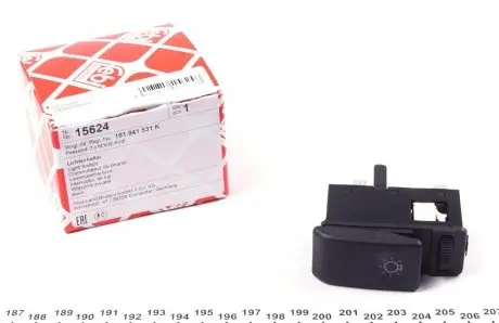 15624 Перемикач світла фар VW Golf 83-92 (з регулятором) FEBI BILSTEIN підбір по vin на Brocar