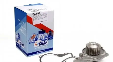 PA859 Помпа воды Citroen C1/C2/C3/Nemo/Ford Fiesta/Peugeot 206/307 1.4HDI/TDCI 02- (21z) (B/B) (20 лоп.) GRAF подбор по vin на Brocar