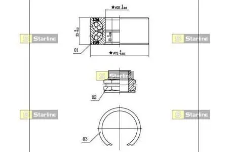 LO01438 Підшипник колісний STARLINE підбір по vin на Brocar