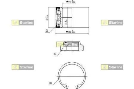 LO00962 Подшипник ступицы колеса STARLINE підбір по vin на Brocar