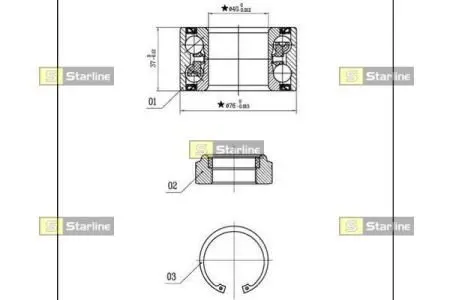 LO03432 Подшипник ступицы колеса STARLINE підбір по vin на Brocar