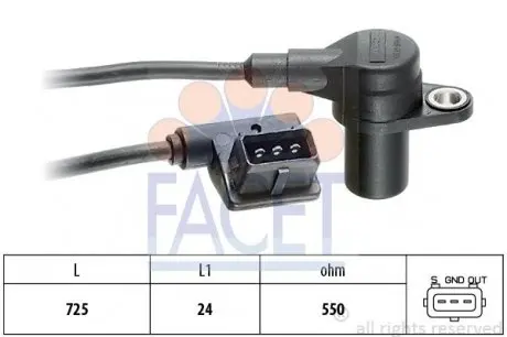90130 Датчик коленвала BMW 3 (E36)/5 (E34) 2.0/2.5 89-99 FACET подбор по vin на Brocar
