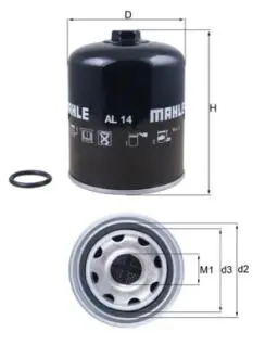 AL14 Фільтр вологовідділювача MAHLE / KNECHT підбір по vin на Brocar