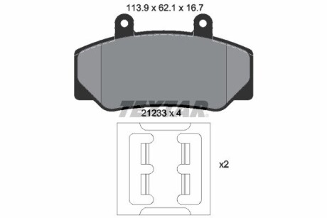 2123302 Комплект тормозных колодок, дисковый тормоз 2123302 TEXTAR TEXTAR подбор по vin на Brocar